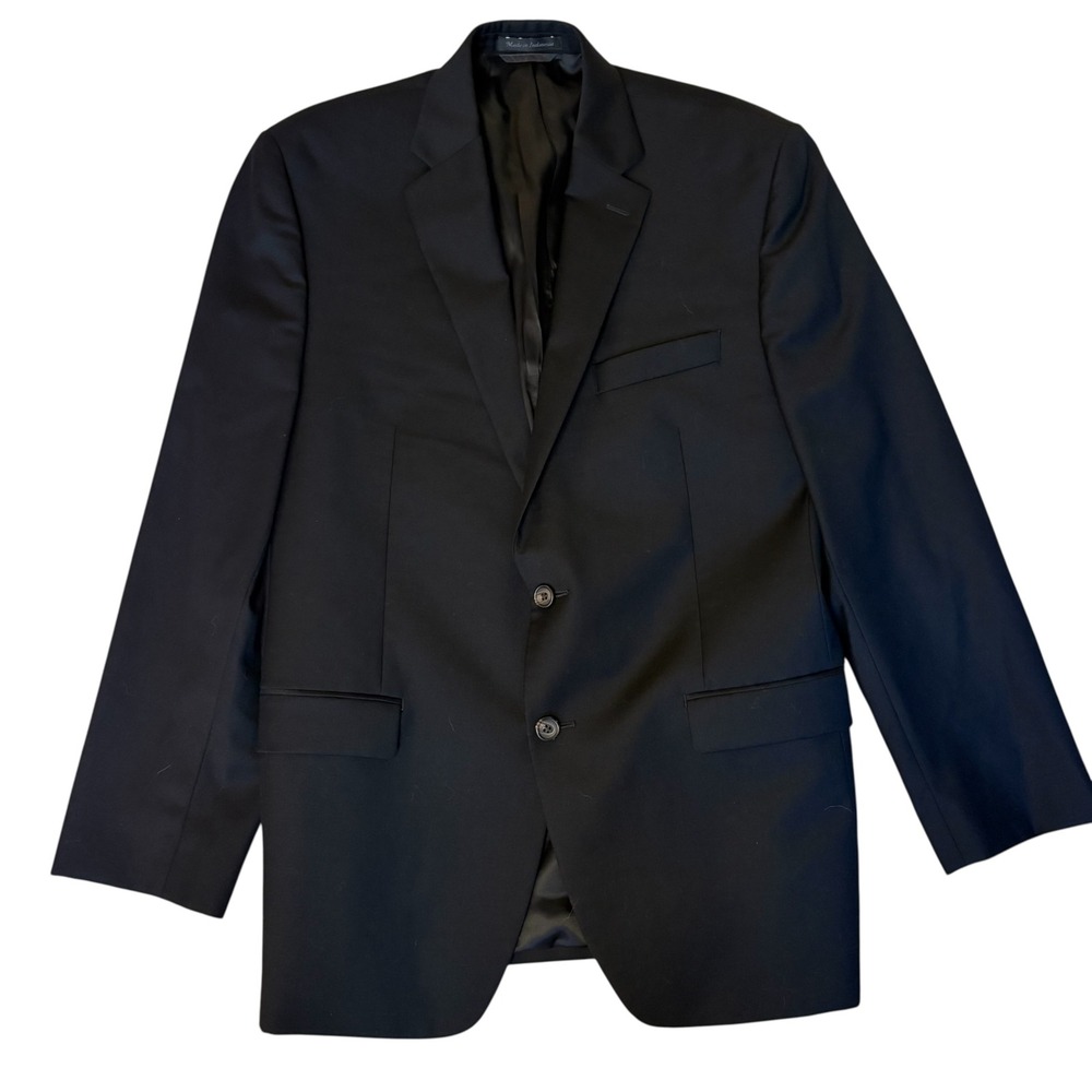 Lauren Ralph Lauren Black Wool Two Button Blazer Men's Size 40R Sport Coat - Picture 1 of 10